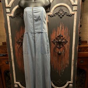Rachel Roy Bustier style strapless wide leg jumpsuit